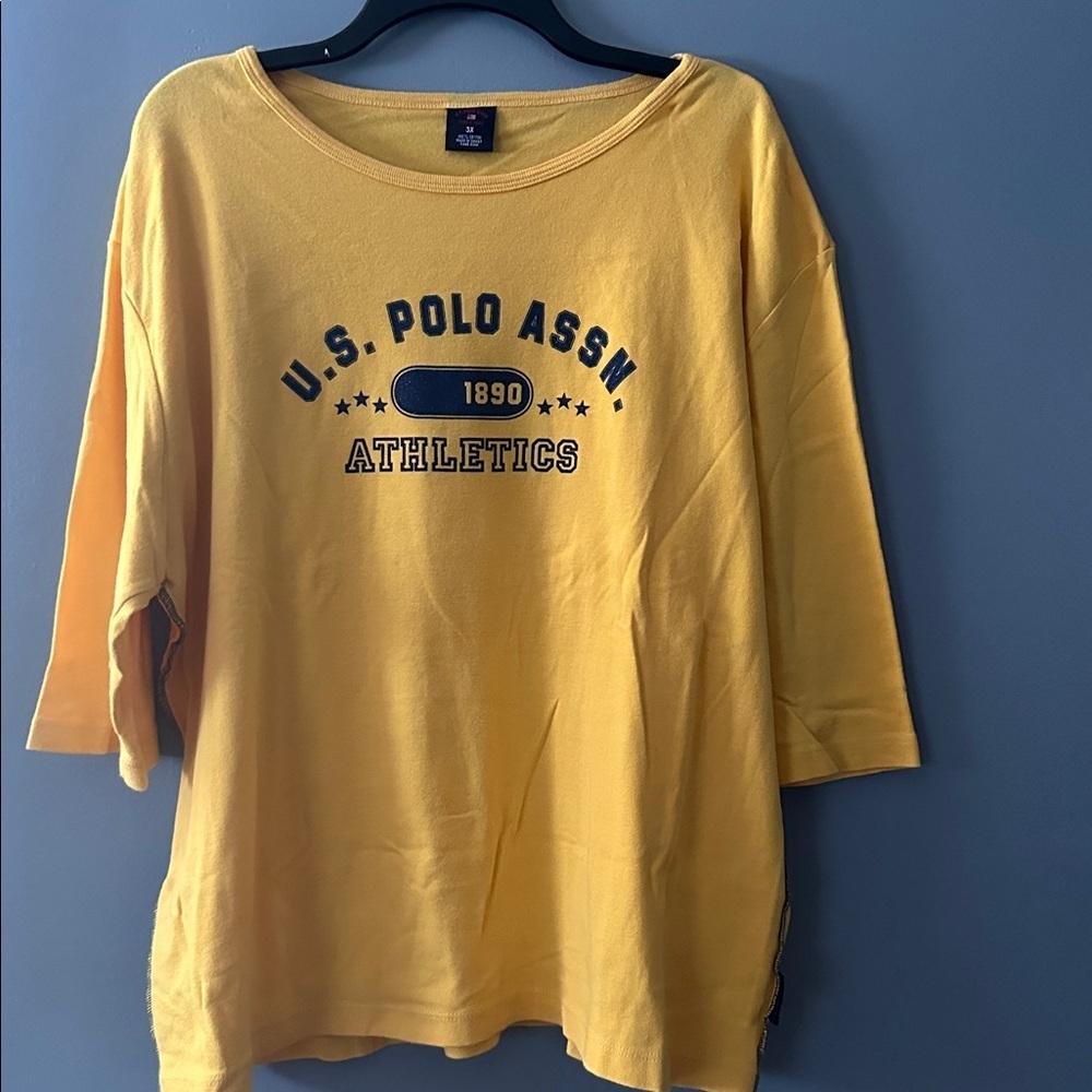 U.S. Polo Shirt Assn. Yellow Women’s size 3X top cottagecore y2k spring summer